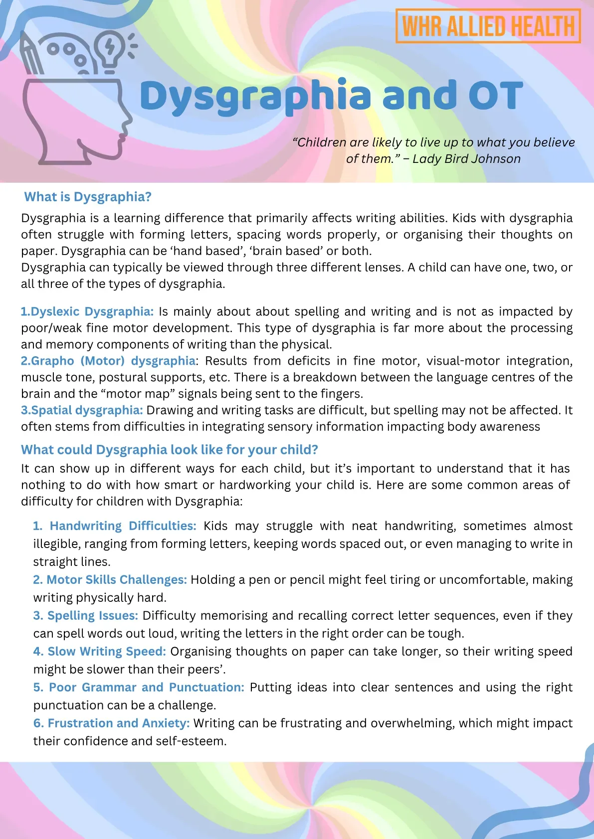 Parent Pack: Dysgraphia and OT
