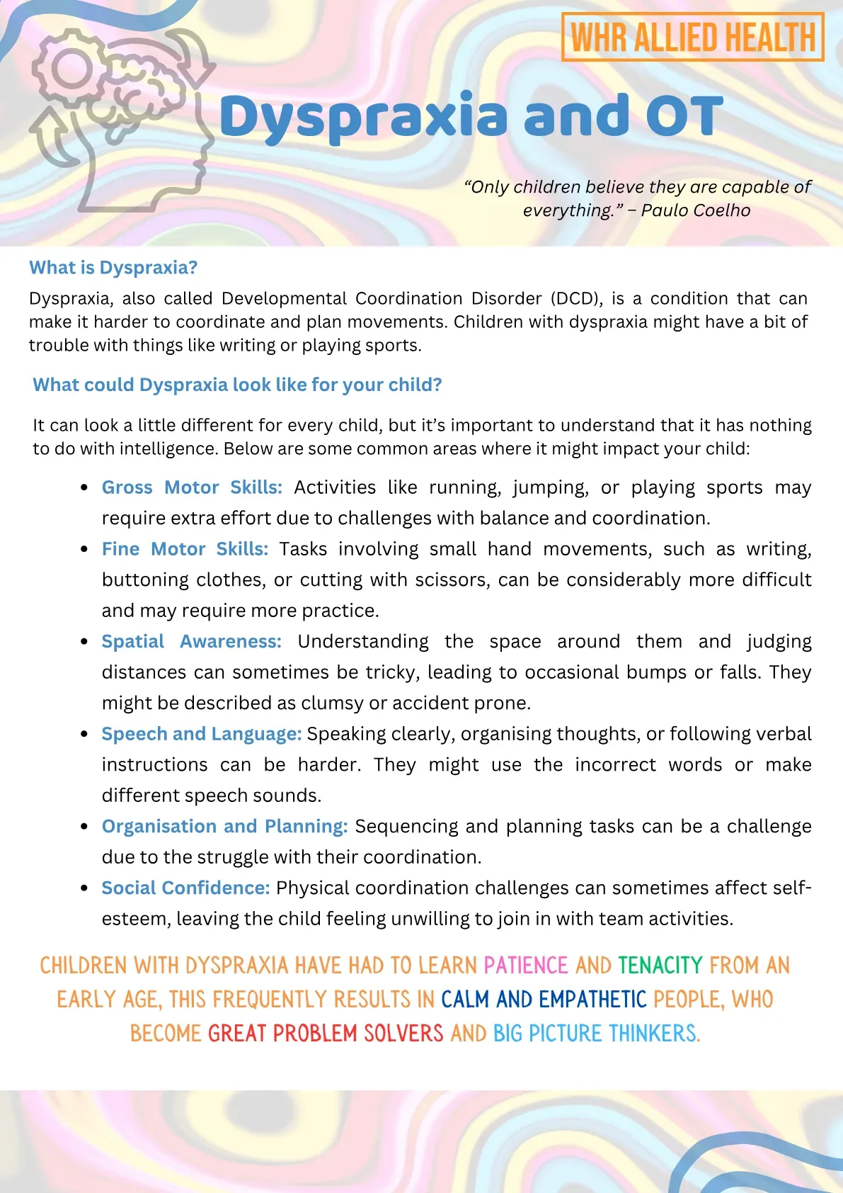 Parent Pack: Dyspraxia and OT